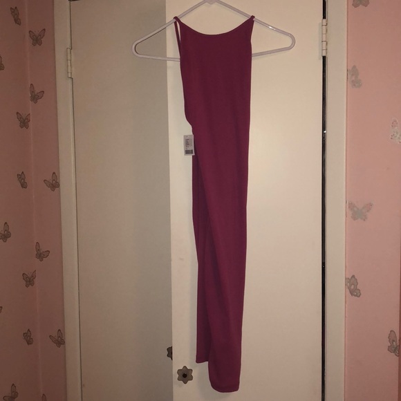 Fuchsia open back midi dress - Picture 2 of 4